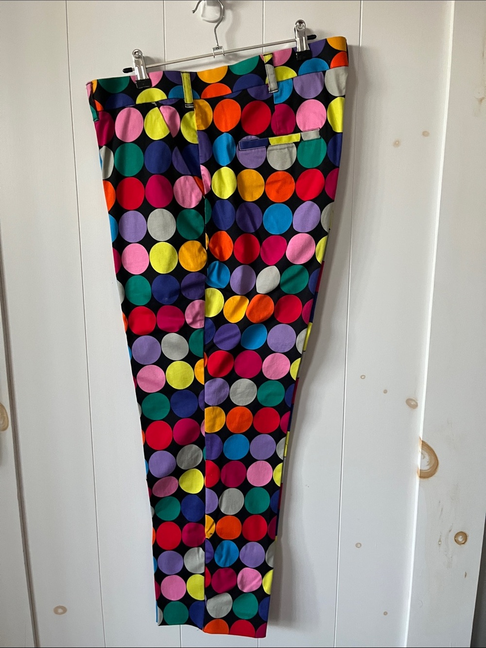Loudmouth Multicolor Polka Dot Men's Pants - Black Base with Bright Dots